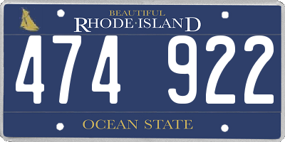 RI license plate 474922