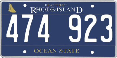 RI license plate 474923