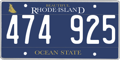 RI license plate 474925