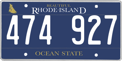 RI license plate 474927