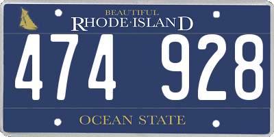RI license plate 474928