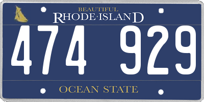 RI license plate 474929