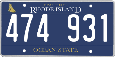 RI license plate 474931