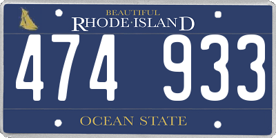 RI license plate 474933