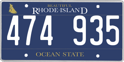 RI license plate 474935