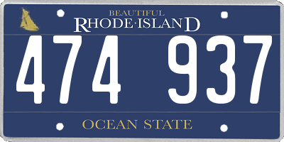 RI license plate 474937
