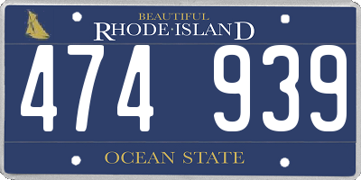 RI license plate 474939