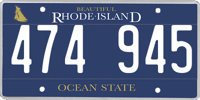 RI license plate 474945