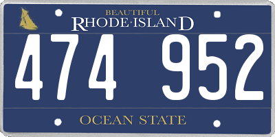 RI license plate 474952