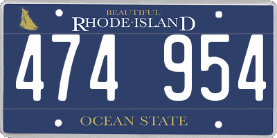RI license plate 474954