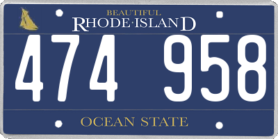 RI license plate 474958