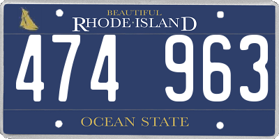 RI license plate 474963