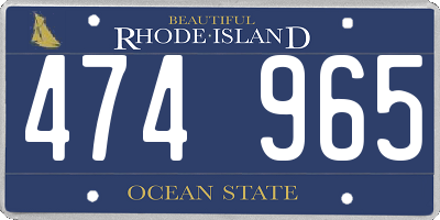 RI license plate 474965