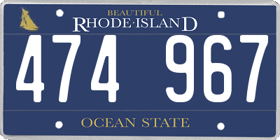 RI license plate 474967