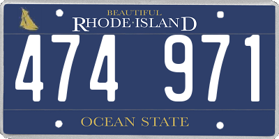 RI license plate 474971