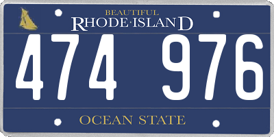 RI license plate 474976