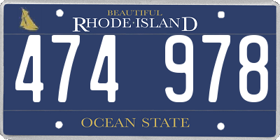 RI license plate 474978