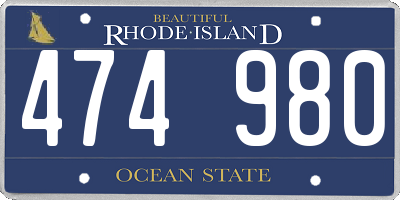 RI license plate 474980