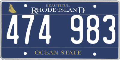 RI license plate 474983