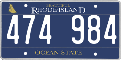 RI license plate 474984