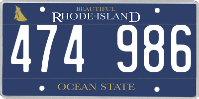 RI license plate 474986