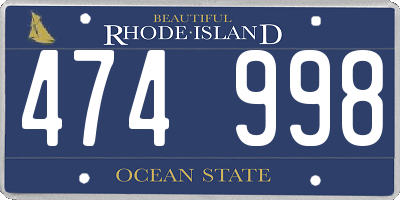 RI license plate 474998