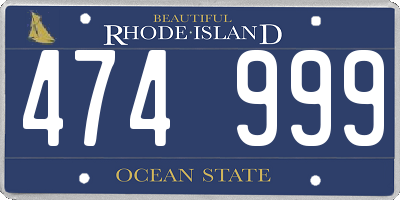 RI license plate 474999