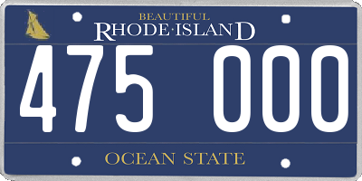 RI license plate 475000
