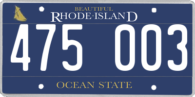 RI license plate 475003