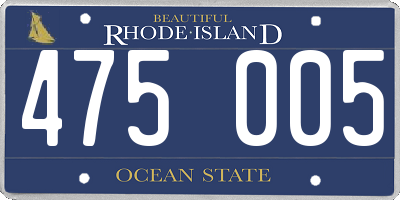 RI license plate 475005