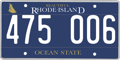 RI license plate 475006