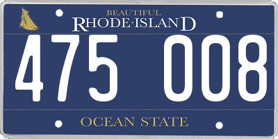 RI license plate 475008