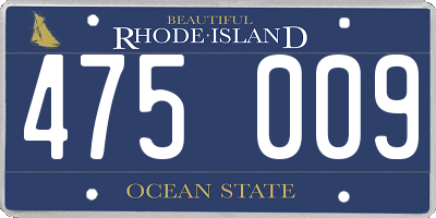 RI license plate 475009