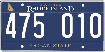 RI license plate 475010