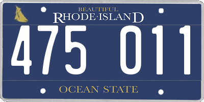 RI license plate 475011