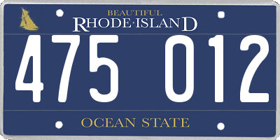 RI license plate 475012