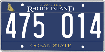 RI license plate 475014