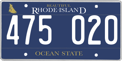 RI license plate 475020