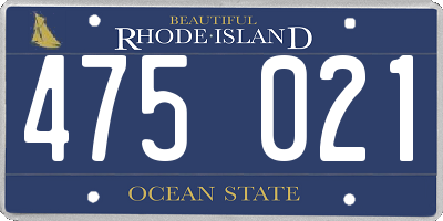 RI license plate 475021