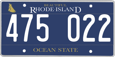 RI license plate 475022
