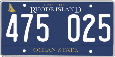 RI license plate 475025