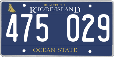 RI license plate 475029