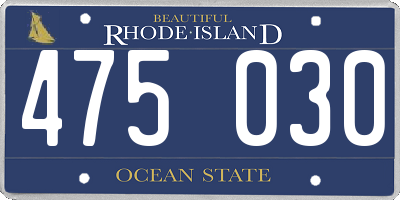 RI license plate 475030