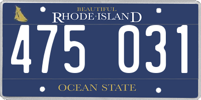 RI license plate 475031