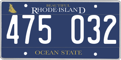 RI license plate 475032