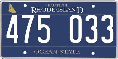 RI license plate 475033