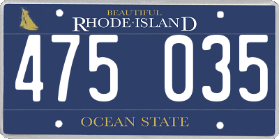 RI license plate 475035