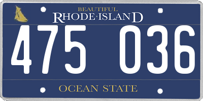 RI license plate 475036