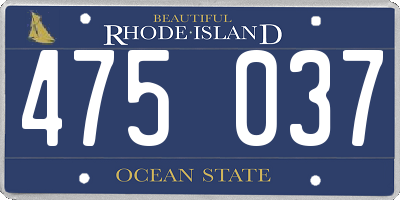 RI license plate 475037
