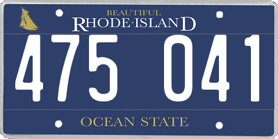 RI license plate 475041
